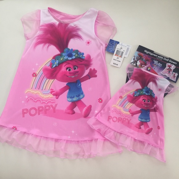 Dreamworks Trolls Nightgown Dress and doll Set - Picture 4 of 8